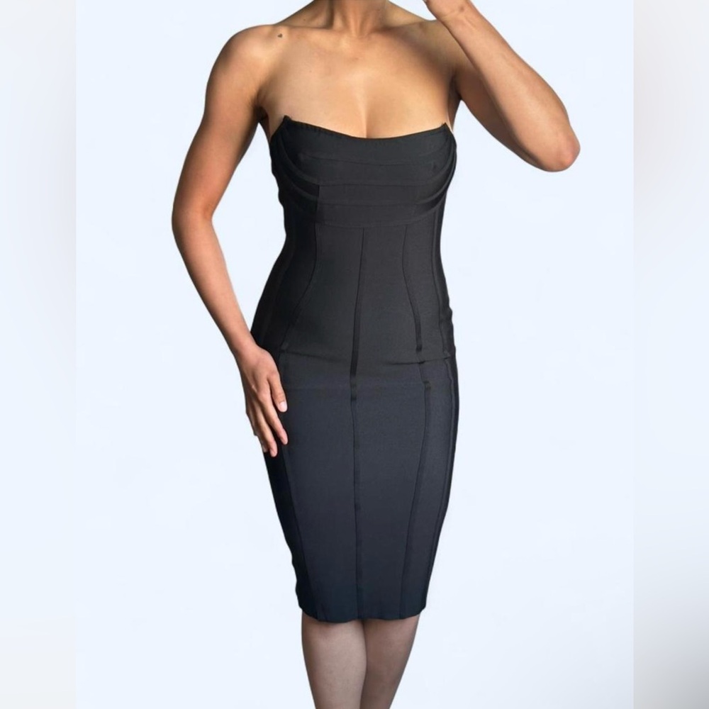 Black Midi Bandage Dress